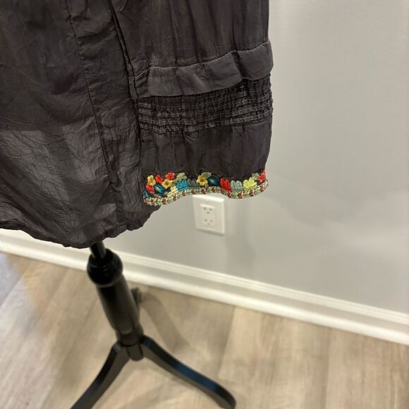 Johnny Was Embroidered Cupra Rayon Grey  Top Tunic XS - Picture 7 of 7